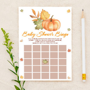 Fall Pumpkin Blätter Bingo Baby Shower Game Briefpapier