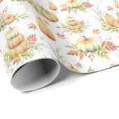 Fall Pumpkin Blätter Rustic Holiday Erntedank Geschenkpapier (Rolleneckpunkt)