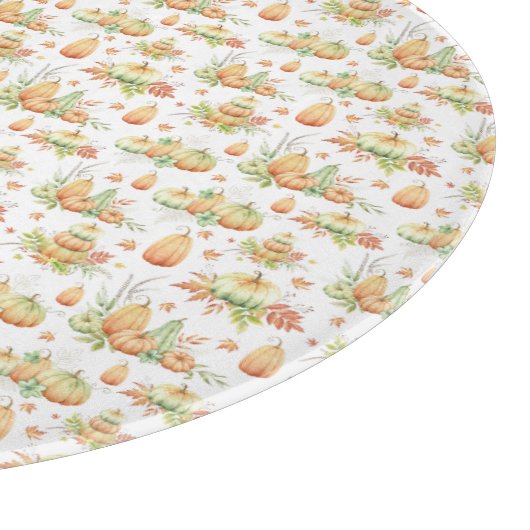 Fall Pumpkin Blätter Rustic Holiday Erntedank Schneidebrett (Ecke)