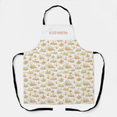 Fall Pumpkin Blätter Rustic Holiday Erntedank Schürze (Vorderseite)