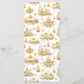 Fall Pumpkin Blätter Rustikales Erntedank Dinner Menükarte (Rückseite)