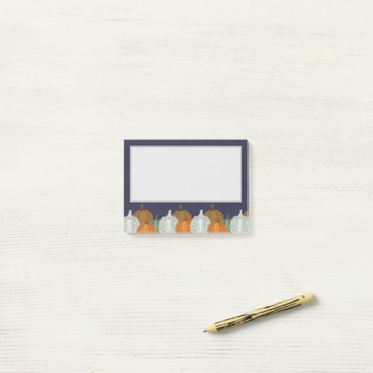 Fall Pumpkin-blauer Hintergrund Post-it Klebezettel (Auf Schreibtisch)