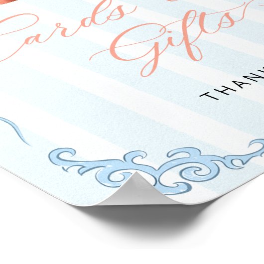 Fall Pumpkin Blue Bow Cards und Geschenke Poster (Ecke)