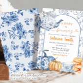 Fall Pumpkin Blue Chinoiserie Baby wird brauen Einladung