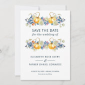 Fall Pumpkin Blumenhochzeit rettet das Datum Save The Date (Vorderseite)