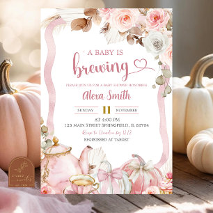 Fall Pumpkin Boho Coquette Ein Baby wird Tee braue Einladung