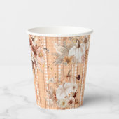 Fall Pumpkin Boho Floral Baby Shooting Paper Pappbecher (Rückseite)