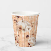 Fall Pumpkin Boho Floral Baby Shooting Paper Pappbecher (Vorderseite)