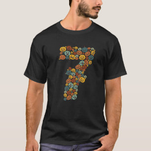 Fall Pumpkin Boo Halloween 7. Geburtstag Outfit Gi T-Shirt