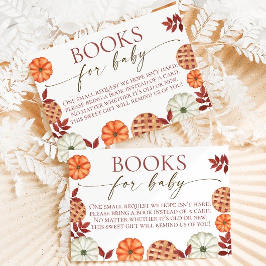 Fall Pumpkin Book Request Baby Show Card Dankeskarte