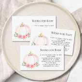 Fall Pumpkin Book Request Girl's Baby Shower Begleitkarte