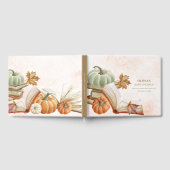 Fall Pumpkin Book Theme Baby Shooting Guest Book Gästebuch (Voll)