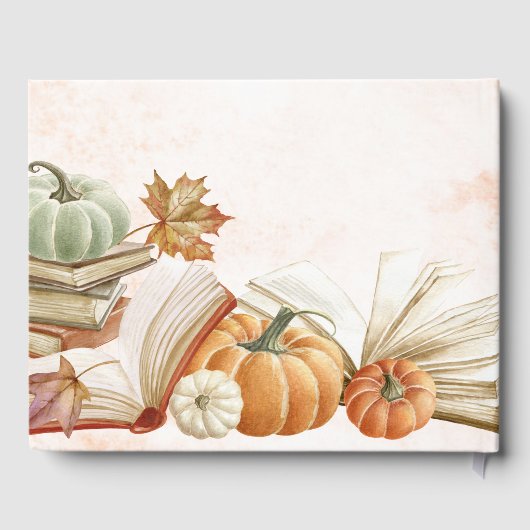 Fall Pumpkin Book Theme Baby Shooting Guest Book Gästebuch (Rückseite)