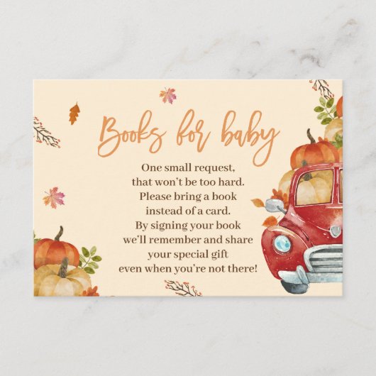 Fall Pumpkin Books for Baby Cards Begleitkarte (Vorderseite)