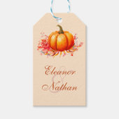 Fall Pumpkin Botanische Hochzeit Geschenkanhänger (Vorderseite)