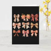 Fall Pumpkin Bow Coquette Herbstleaves Thanksgivi Karte (Gelbe Blume)