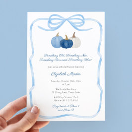Fall Pumpkin Bow Etwas Blue Brautparty Einladung