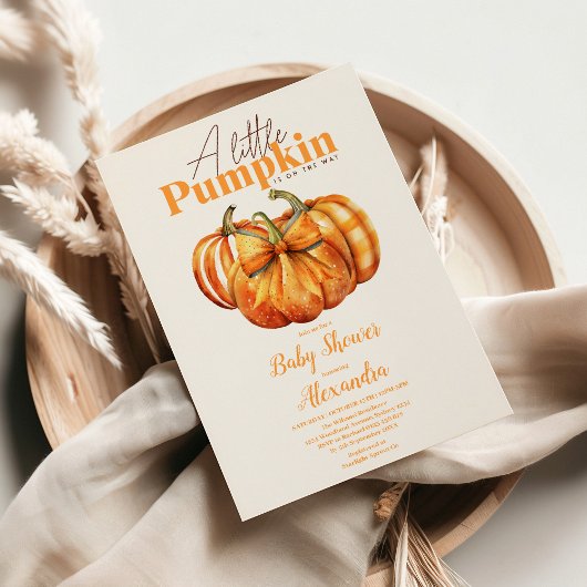 Fall Pumpkin Bow Girl Baby Dusche Einladung