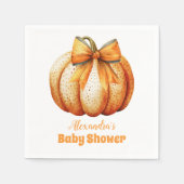 Fall Pumpkin Bow Girl Baby Dusche Serviette (Vorderseite)