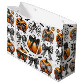 Fall Pumpkin Bow Große Geschenktüte (Vorderseite Schrägansicht)