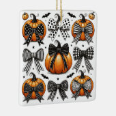 Fall Pumpkin Bow Keramikornament (Rechts)