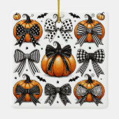 Fall Pumpkin Bow Keramikornament (Rückseite)
