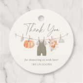 Fall Pumpkin Boy Baby Kleidung Babydusche Geschenkanhänger (Vorderseite)