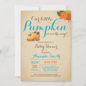 Fall Pumpkin Boy Babydusche Einladung (Vorderseite)
