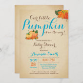 Fall Pumpkin Boy Babydusche Einladung (Vorne/Hinten)