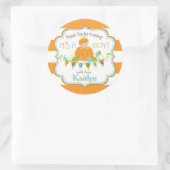 Fall Pumpkin Boy Gold Glitzer Kinderdusche Runder Aufkleber (Tasche)