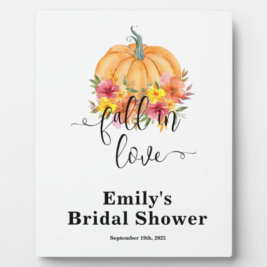 Fall Pumpkin Brautparty Begrüßungszeichen Fotoplatte (Vorderseite)