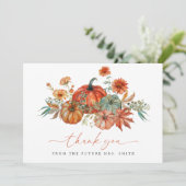 Fall Pumpkin-Brautparty Dankeskarte (Stehend Vorderseite)