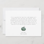 Fall Pumpkin-Brautparty Dankeskarte (Rückseite)