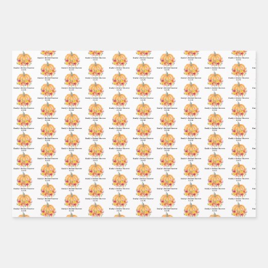 Fall Pumpkin-Brautparty Geschenkpapier Set (Vorderseite)