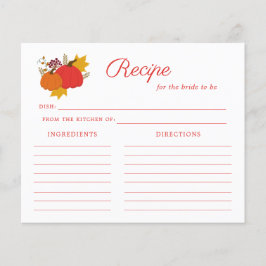 Fall Pumpkin Brautparty Rezept Card
