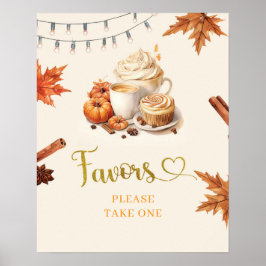 Fall Pumpkin Brewing Coffee Blätter Baby Gefallen Poster