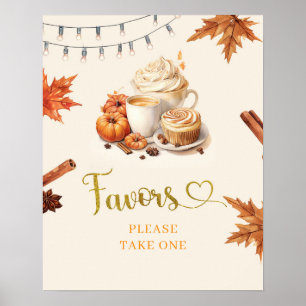 Fall Pumpkin Brewing Coffee Blätter Baby Gefallen Poster