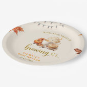 Fall Pumpkin Brewing Coffee Blätter Paper Plate Pappteller (Schrägansicht)