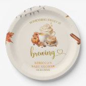Fall Pumpkin Brewing Coffee Blätter Paper Plate Pappteller (Vorderseite)