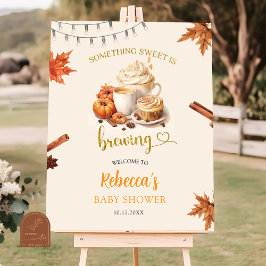 Fall Pumpkin Brewing Coffee Blätter Willkommenszei Poster