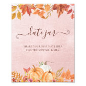 Fall Pumpkin Bridal Date Night Ideas Date Jar Fotodruck (Vorne)