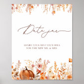 Fall Pumpkin Bridal Date Night Ideas Date Jar Poster (Vorne)