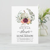 Fall Pumpkin Bridal Dusche Einladung (Stehend Vorderseite)