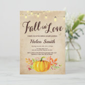 Fall Pumpkin Bridal Dusche Einladung (Stehend Vorderseite)