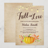 Fall Pumpkin Bridal Dusche Einladung (Vorne/Hinten)