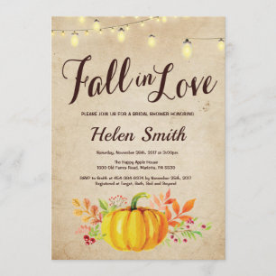 Fall Pumpkin Bridal Dusche Einladung