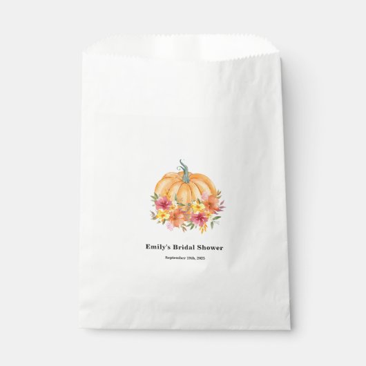 Fall Pumpkin Bridal Shower Geschenktütchen (Vorderseite)