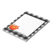 Fall Pumpkin Buffalo Kariert Personalisierter Note Notizblock (Rotiert)