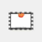 Fall Pumpkin Buffalo Karierte Personalisierte Noti Post-it Klebezettel (Vorderseite)
