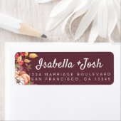 Fall Pumpkin Burgundy Wedding Rücksendeadresse (Insitu)